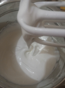 whipped cream with soft peaks